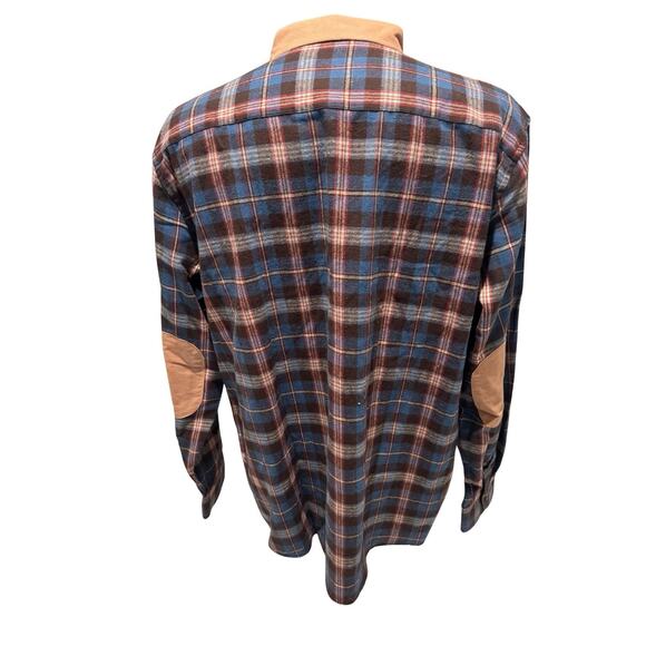 High West Distillery Flannel Shirt XXL Plaid Suede Collar Elbow Patches Whiskey - Picture 4 of 6